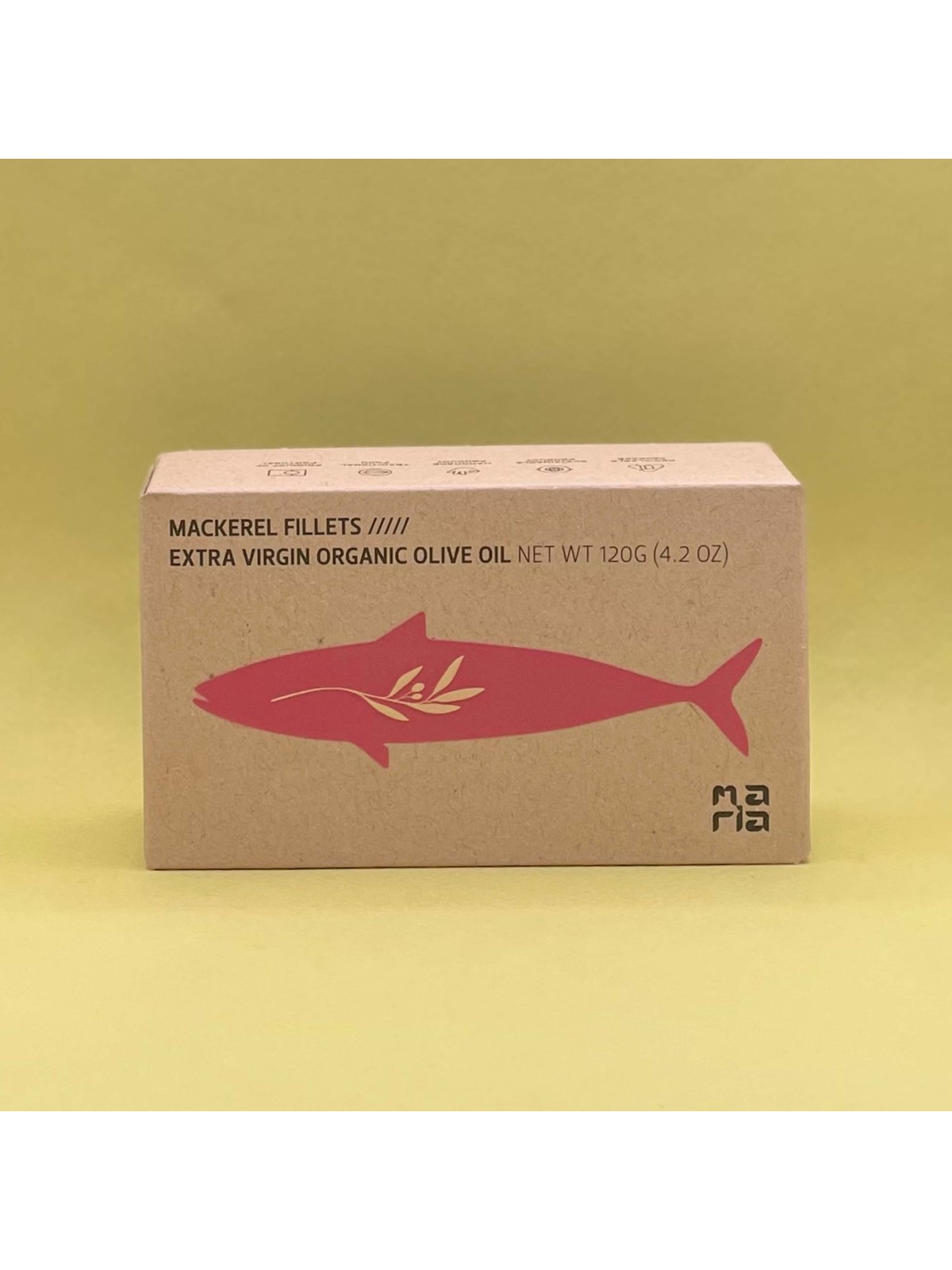 Maria Organic Mackerel Fillets in Organic EVOO (120gr)