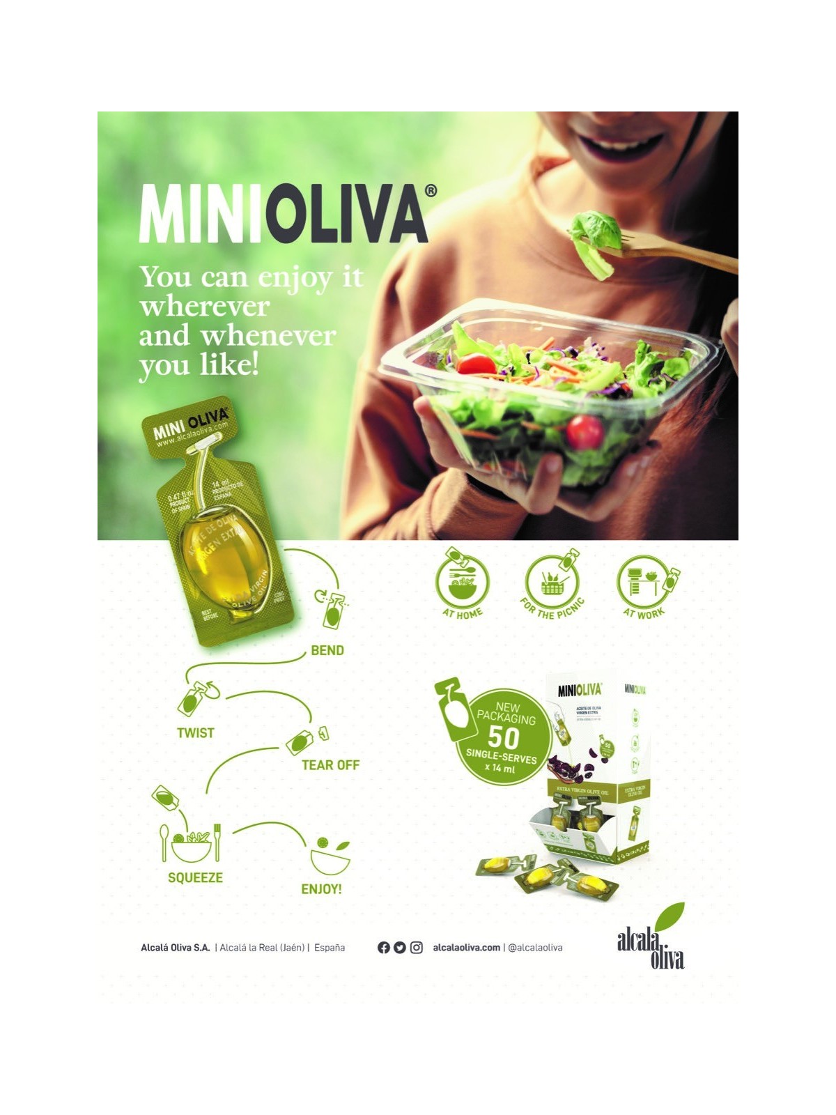 MiniOliva - Extra Virgin Olive Oil Single Serve - 0.27 fl oz - 4 x 150 units box