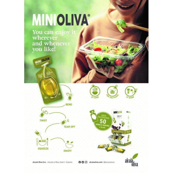 Mini Oliva Organic Extra Virgin Olive Oil Single Serve - 0.47 fl oz - 4 x 100 units box