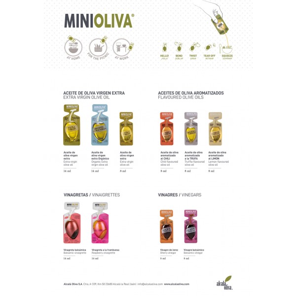 MiniOliva - Extra Virgin Olive Oil Single Serve - 0.27 fl oz - 4 x 150 units box