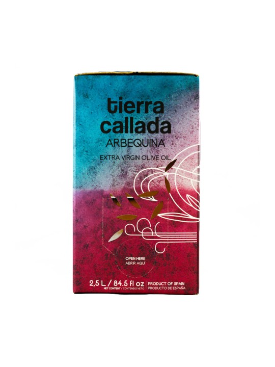 Tierra Callada Sweet and kind profile, suitable for all audiencesMild, fruity and elegant extra virgin olive oil - Arbequina variety Healthiest substitution instead butter in baking recipes, ads a hint of banana and apple Ideal on subtle and delicate recipes: dressing fish, elaborating a mayonnaise, soft cheeses, etc. Cold extraction and harvested in November from half green half ripe olives Bag in box: best format to preserve the aromas and properties of the olive oil 